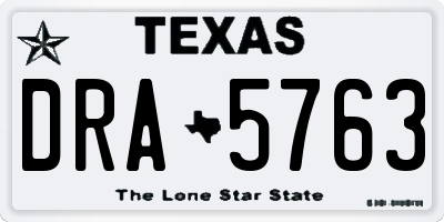 TX license plate DRA5763