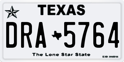 TX license plate DRA5764