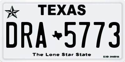 TX license plate DRA5773