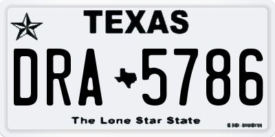 TX license plate DRA5786