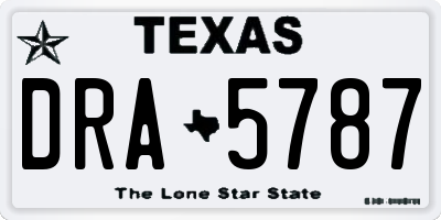 TX license plate DRA5787