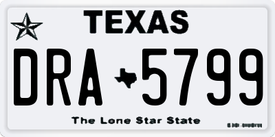 TX license plate DRA5799