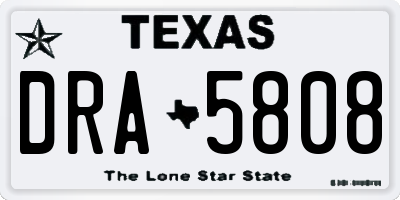 TX license plate DRA5808