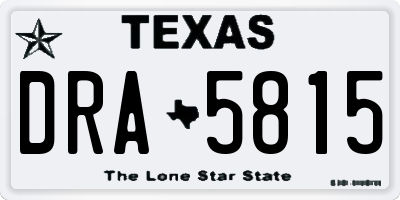 TX license plate DRA5815