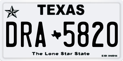 TX license plate DRA5820