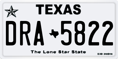 TX license plate DRA5822