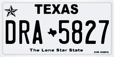 TX license plate DRA5827