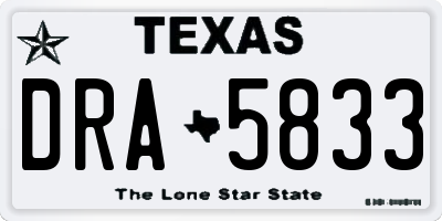 TX license plate DRA5833
