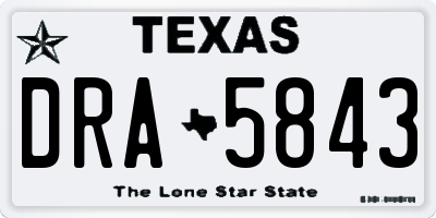 TX license plate DRA5843