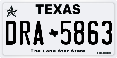 TX license plate DRA5863