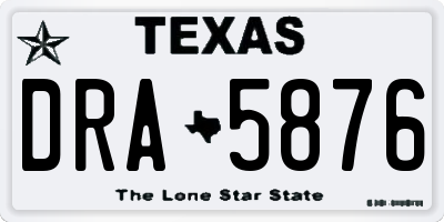 TX license plate DRA5876