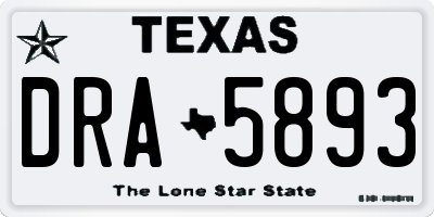 TX license plate DRA5893