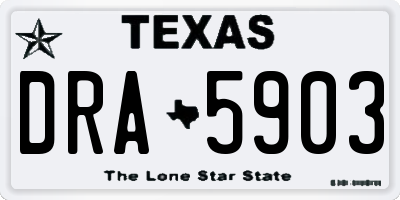 TX license plate DRA5903