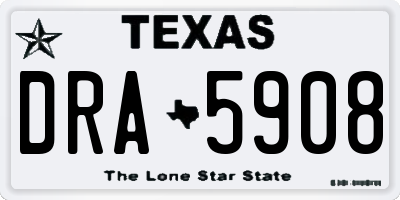 TX license plate DRA5908