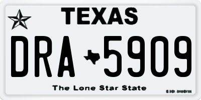 TX license plate DRA5909