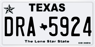TX license plate DRA5924
