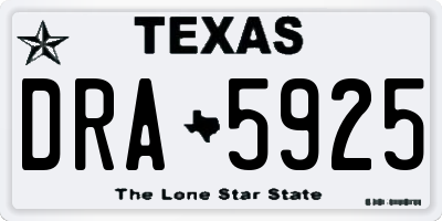 TX license plate DRA5925