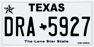 TX license plate DRA5927