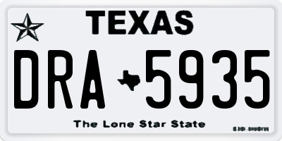 TX license plate DRA5935