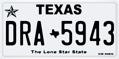 TX license plate DRA5943