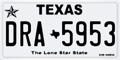 TX license plate DRA5953
