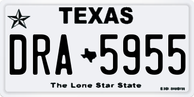 TX license plate DRA5955