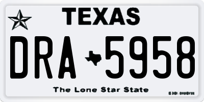 TX license plate DRA5958