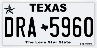 TX license plate DRA5960