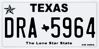 TX license plate DRA5964