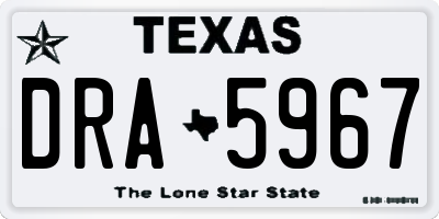 TX license plate DRA5967