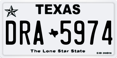 TX license plate DRA5974