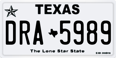 TX license plate DRA5989