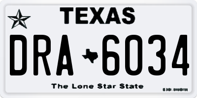 TX license plate DRA6034