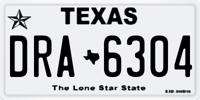 TX license plate DRA6304