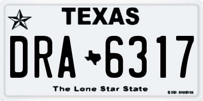 TX license plate DRA6317