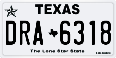 TX license plate DRA6318