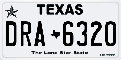 TX license plate DRA6320