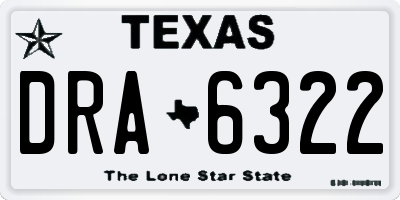 TX license plate DRA6322