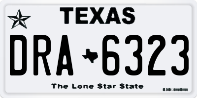 TX license plate DRA6323