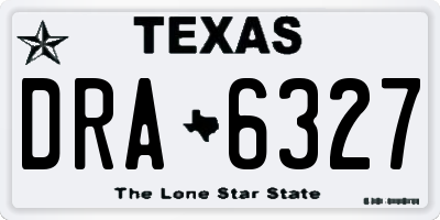 TX license plate DRA6327