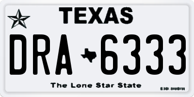 TX license plate DRA6333