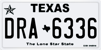 TX license plate DRA6336