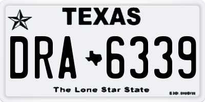 TX license plate DRA6339