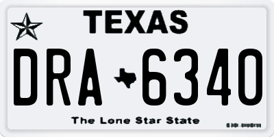 TX license plate DRA6340