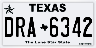 TX license plate DRA6342