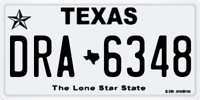 TX license plate DRA6348