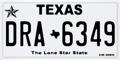 TX license plate DRA6349