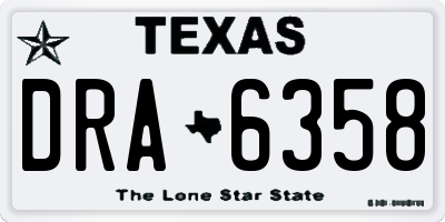 TX license plate DRA6358