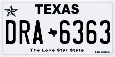 TX license plate DRA6363