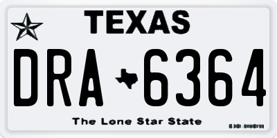 TX license plate DRA6364